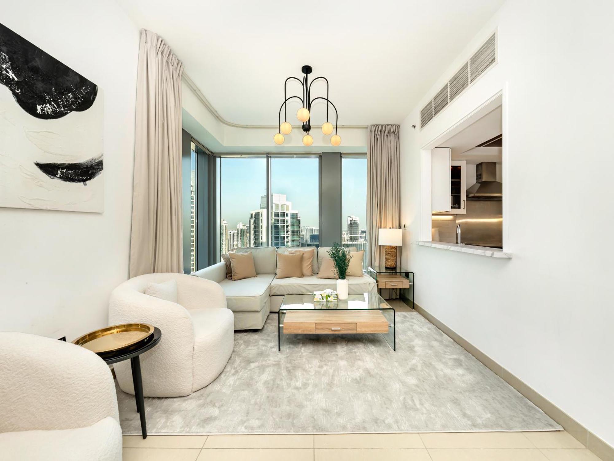 شقة Lavish 2 Bedroom I Burj Khalifa & Fountain Views I Free Gym, Pool, Parking, Wi-fi And Ps5 I By Skyline Serenity *